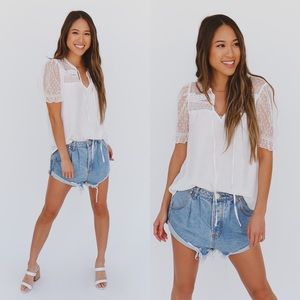 white mesh detail top